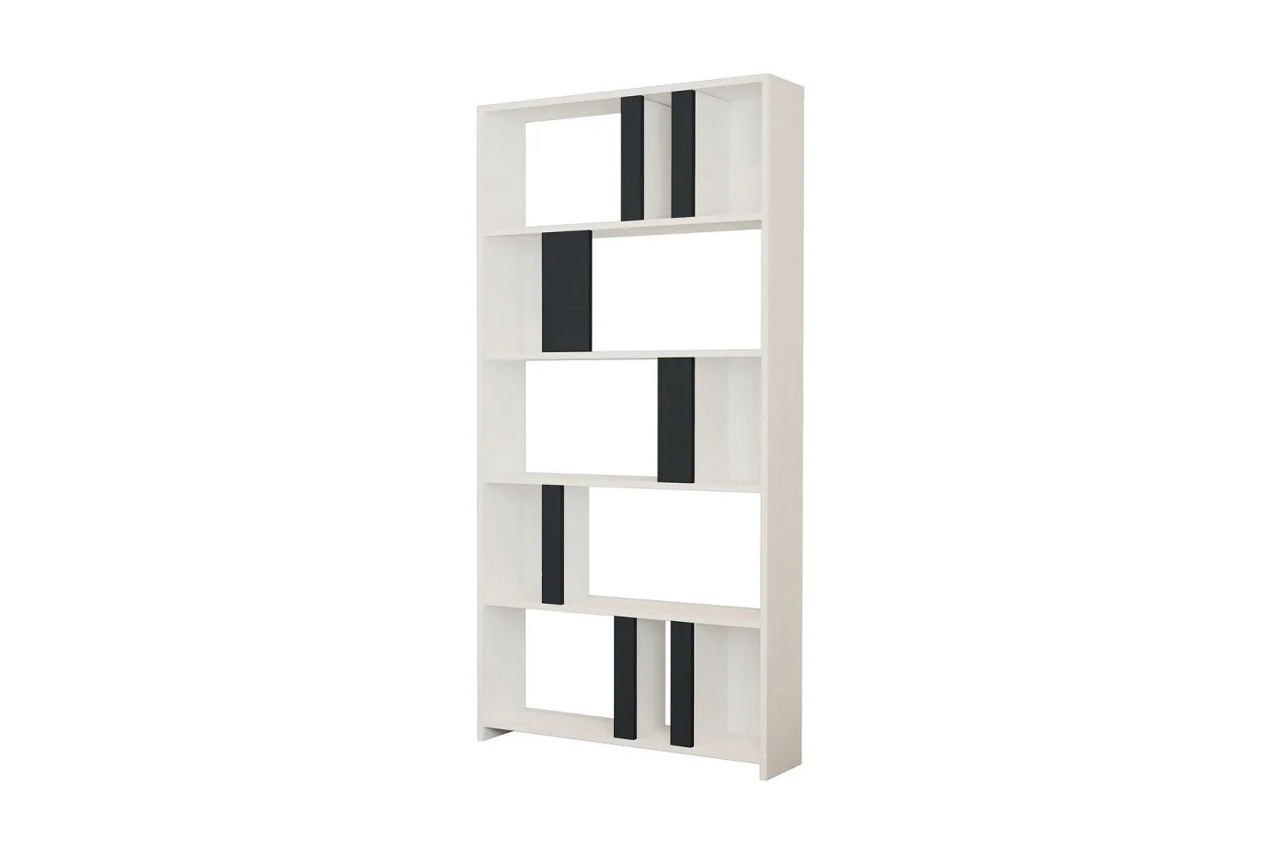 Timiza Bokhylla 90x20 cm 5 Hyllor - Vit/Antracit
