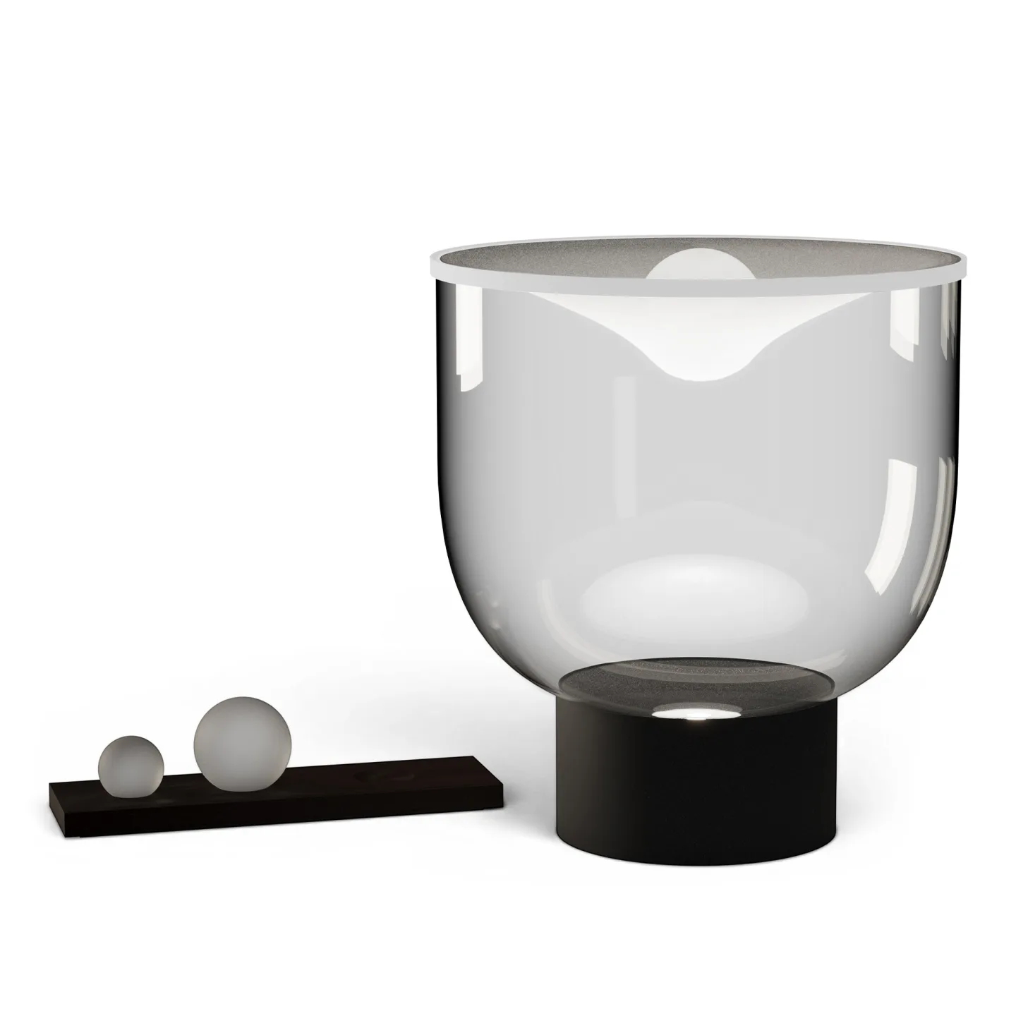 Martinelli Luce - Grammoluce table lamp - dimmable - Bordslampor - Studio Habits & Min Dong - Transparent,Svart,Vit - Glas/Metall