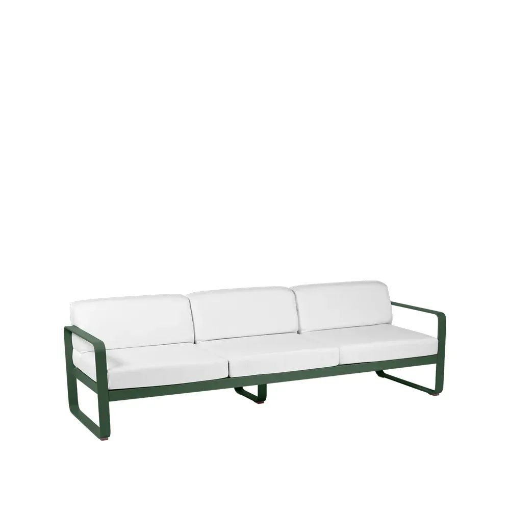 Fermob Bellevie soffa 3-sits Cedar green (grön), off-white dyna