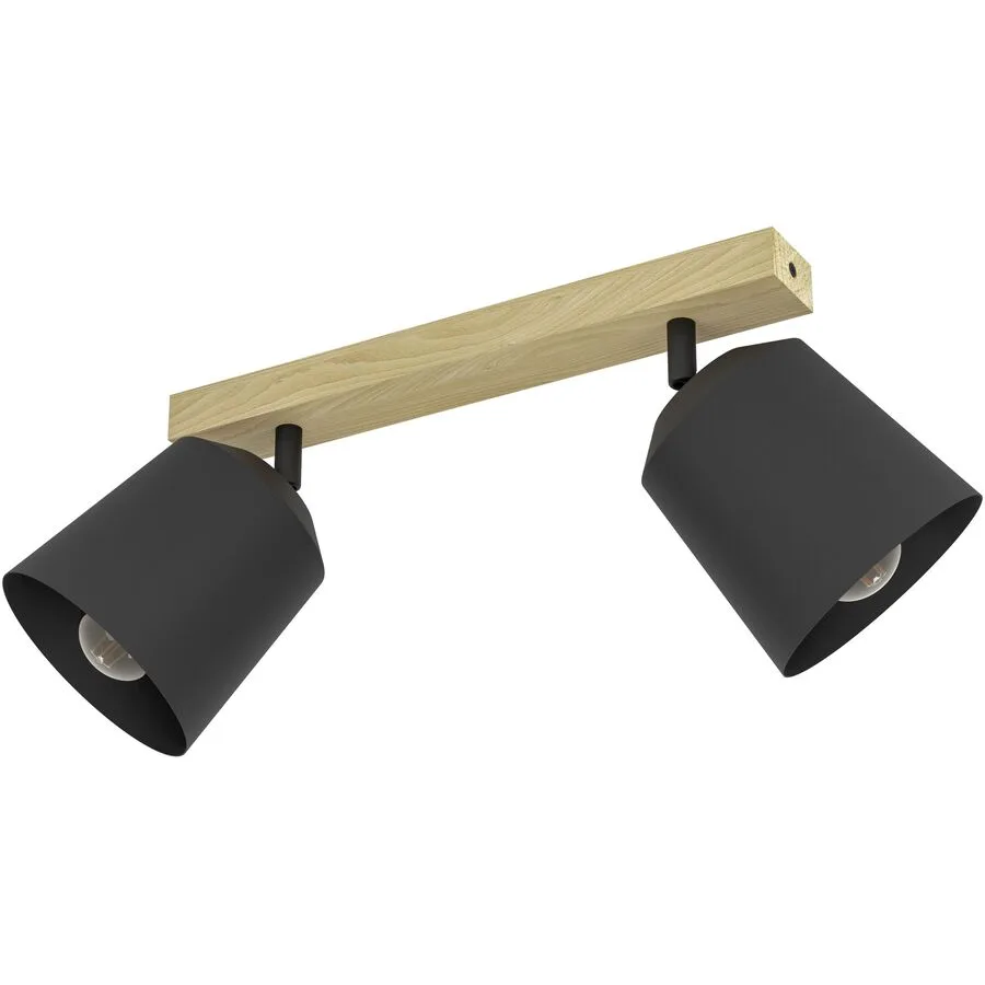 Eglo Spot Cotorro Braun/Schwarz Stahl/Holz 14.5 cm 23 cm - Material: Holz/Stahl
