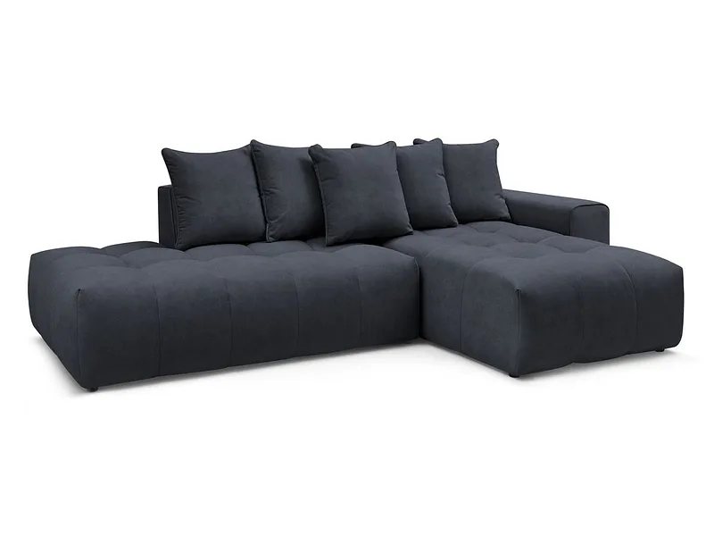 Ecksofa BOBOCHIC MONT-BLANC Samt dunkelblau