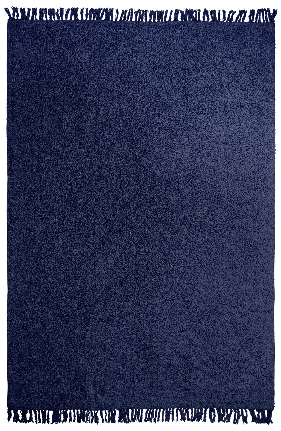 Ryetepper - Alba Natural Cotton Shaggy (mørke blå) (Størrelse: 80 x 250 cm)