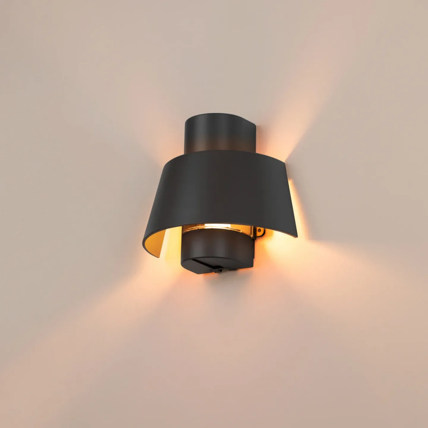 Photoni udendørs væglampe, sort, aluminium, bredde 25 cm – SLV - Terrasse - Med én lyskilde