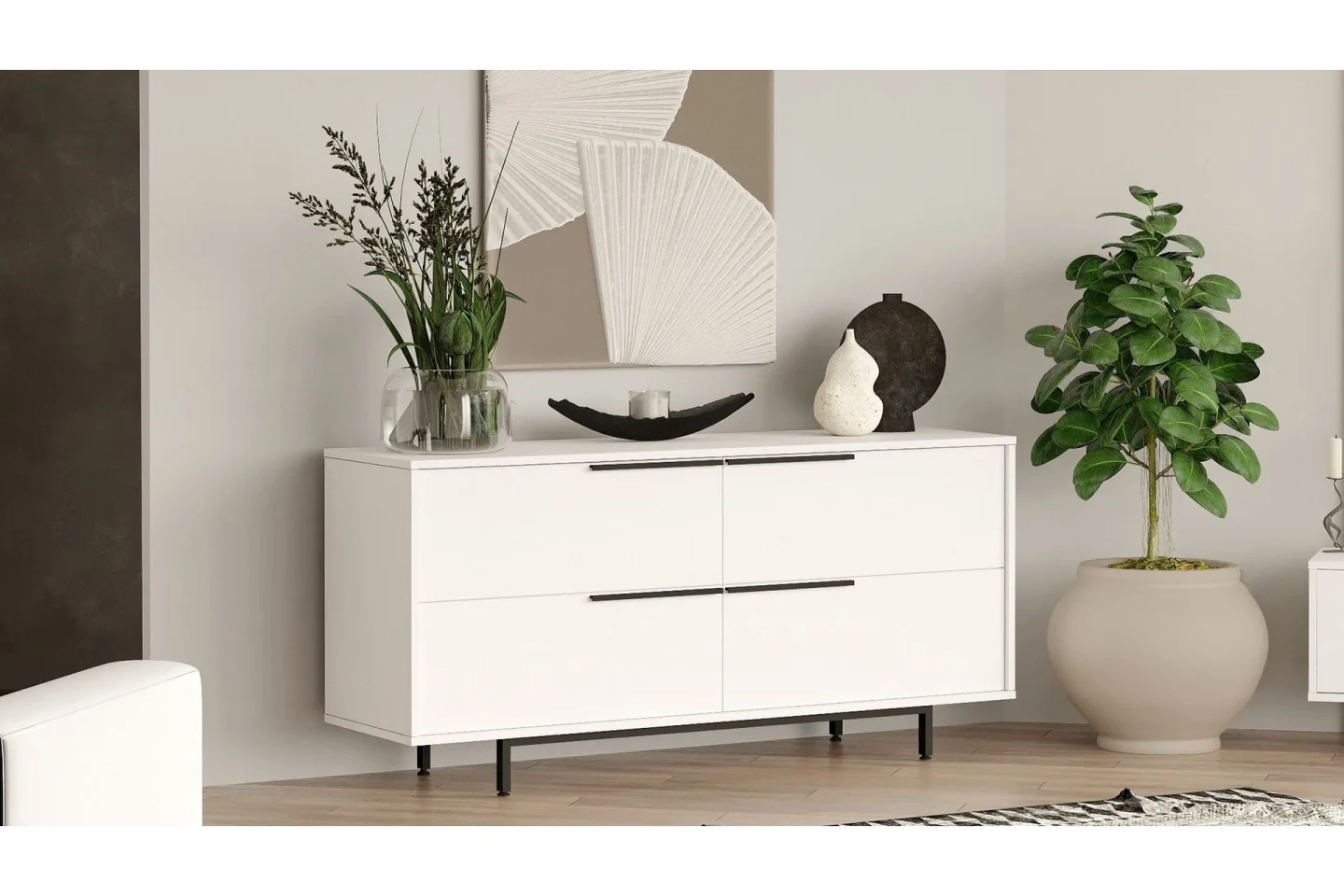 Liyakat Konsollbord 160 cm - Vit