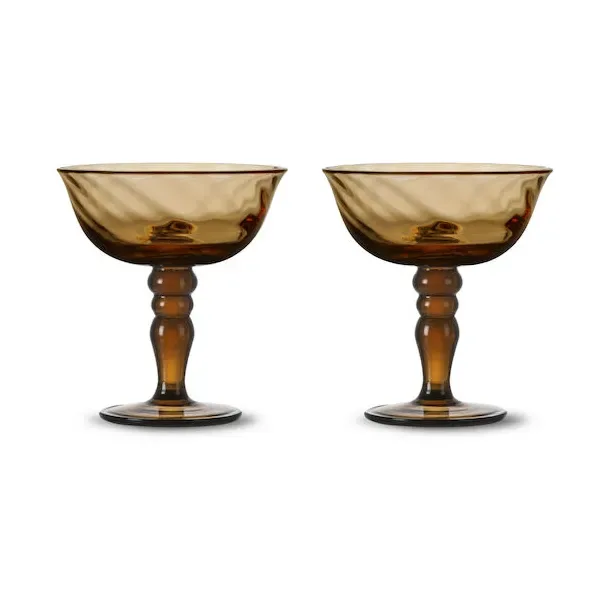 Byon Opacity italienisches Champagnerglas 15 cl 2er-Pack Braun