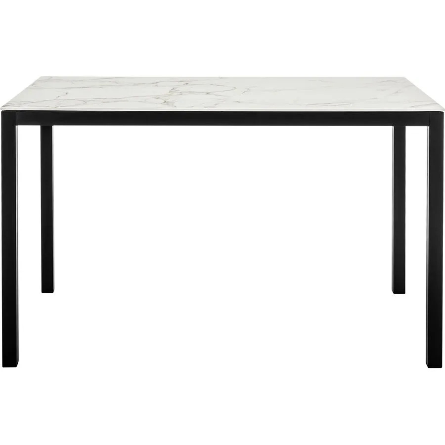 Esstisch Valerie weiss/schwarz Mineralkeramik/Metall B 120 T 80 cm