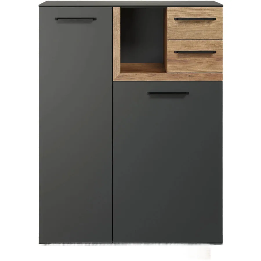 Kommode Synnax anthrazit Holzwerkstoff B 80 H 113 cm