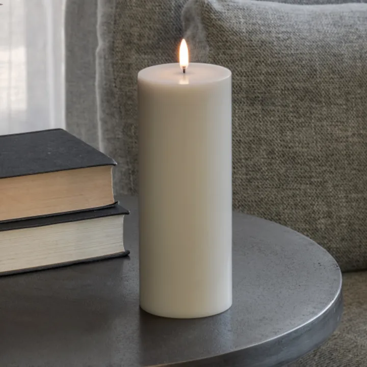 PILLAR LED-stearinlys, lysegrå Høyde 20 cm Voks - Uyuni Lighting - Stue - Annet - Med en lyskilde