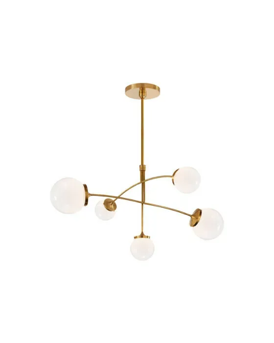 Prescott Mobile Chandelier Soft Brass/White Medium