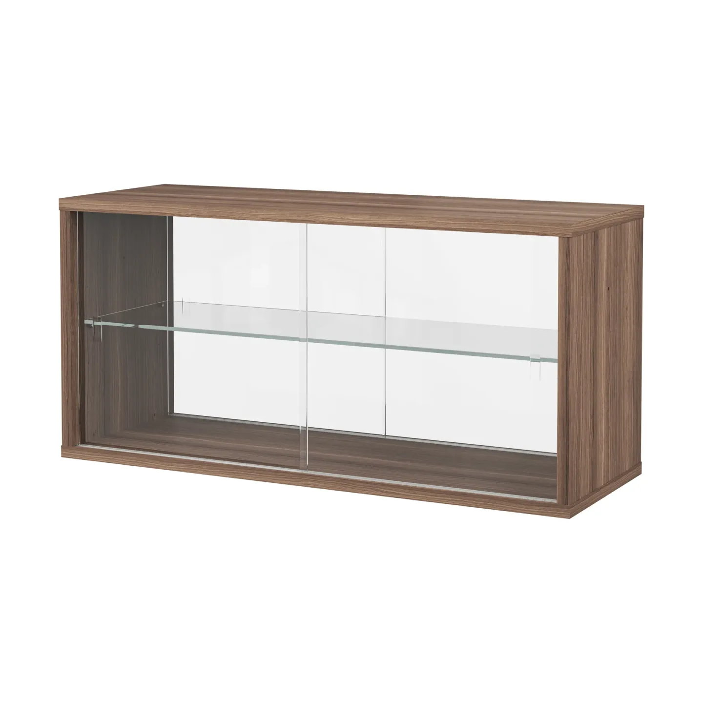 Pira Pira Vitrinenschrank Walnuss-Klarglas, 90x31 cm, 4-türig