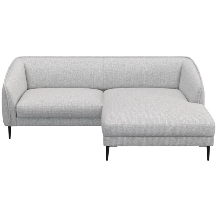Ecksofa Fady Rechts Stoff hellgrau B 220 cm T 148.5 cm
