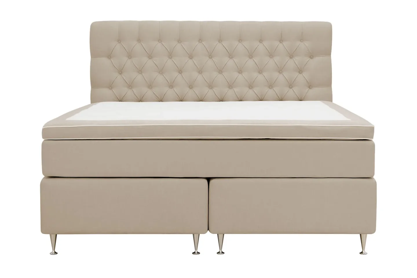 HVILA Lyx Komplett Sängpaket 180x200 cm Kontinentalsäng med knappad sänggavel - Beige