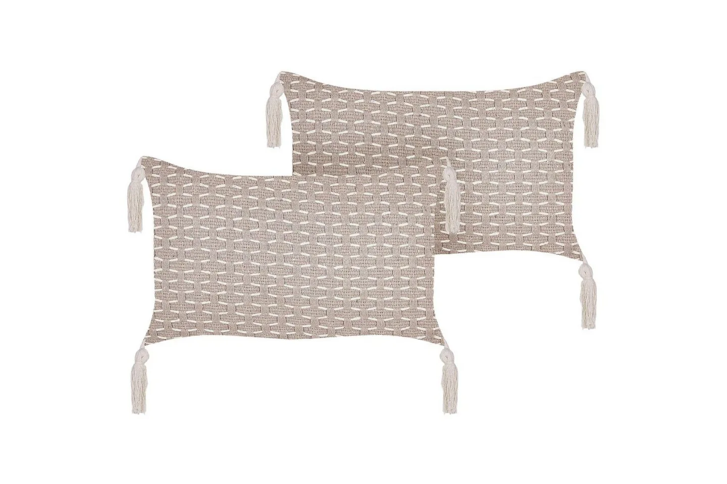 Prydnadskuddar Hakone set om 2 Taupe, Rektangulär - Taupe, Rektangulär