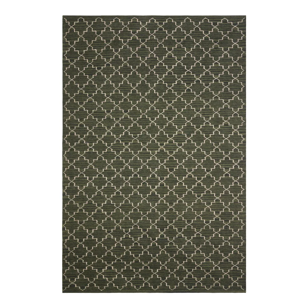 Chhatwal & Jonsson - New Geometric 180x272 cm - Green Melange/Offwhite - Ullmattor