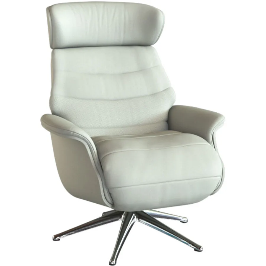 Relaxsessel Cam Beige Leder 83 cm 88 cm