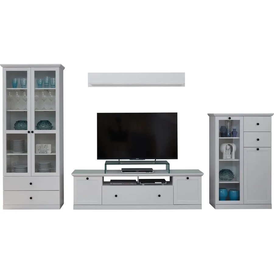 Wohnwand Wombat weiss Holzwerkstoff B 369 H 196 cm