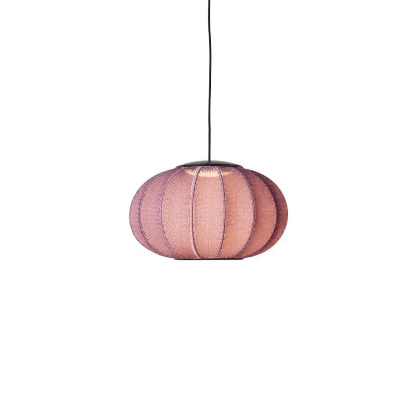 Knit-Wit 45 Oval LED Pendelleuchte Burgundy - Made By Hand - Schlafzimmer - Stoff / Textil