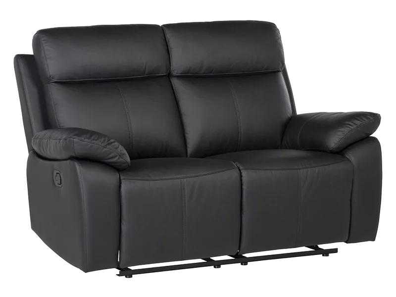 2er Sofa BOSCARI Echtleder schwarz
