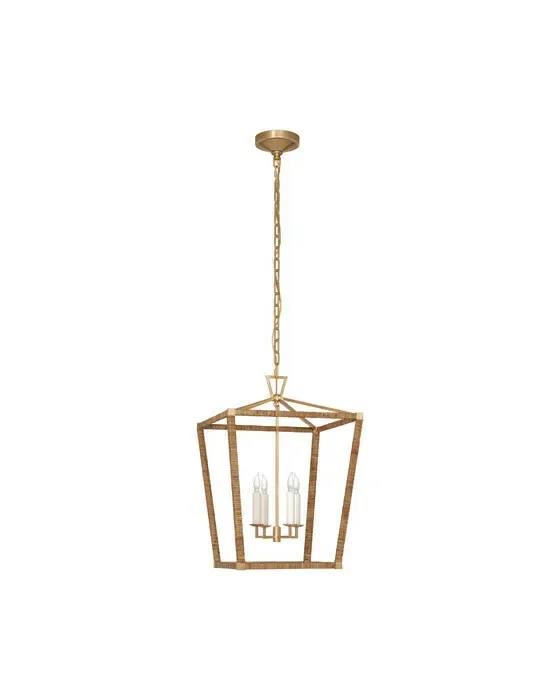 Darlana Wrapped Lantern Rattan / Antique Brass