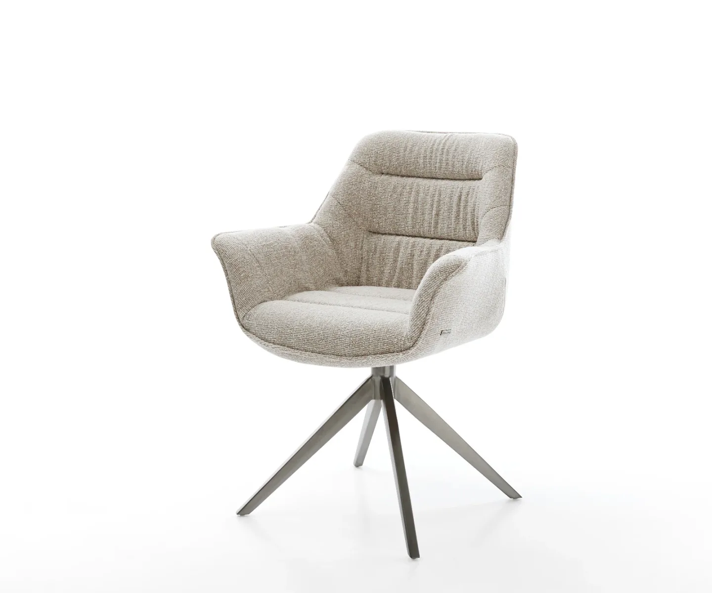 Drehstuhl Kaira-Flex Webstoff Soft Beige Kreuzgestell breit Graphit 360° drehbar Wippfunktion
