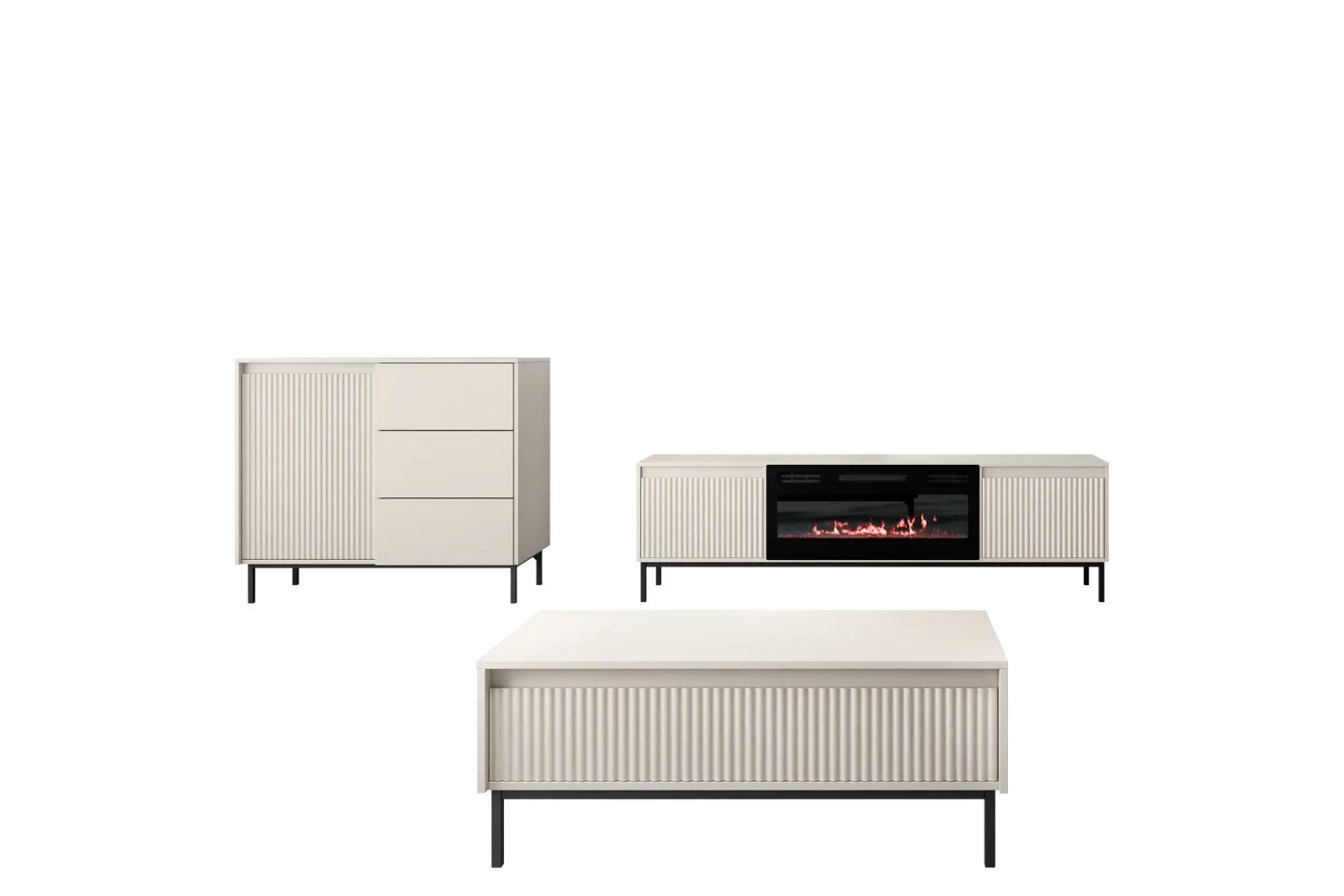 Bjurholm Möbelset För Vardagsrum - Beige