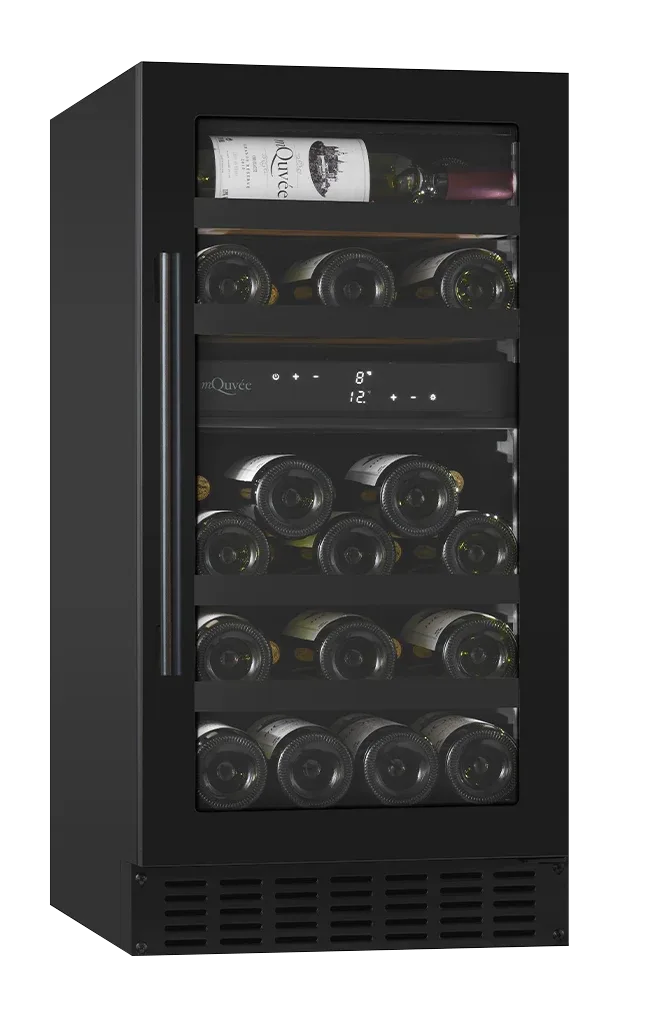 Weinkühlschrank einbau 40 cm breit - WineCave 700 40D All Black - energiesparend - schwarzer Weinkühlschrank - Weinkühlschrank 40 cm breit