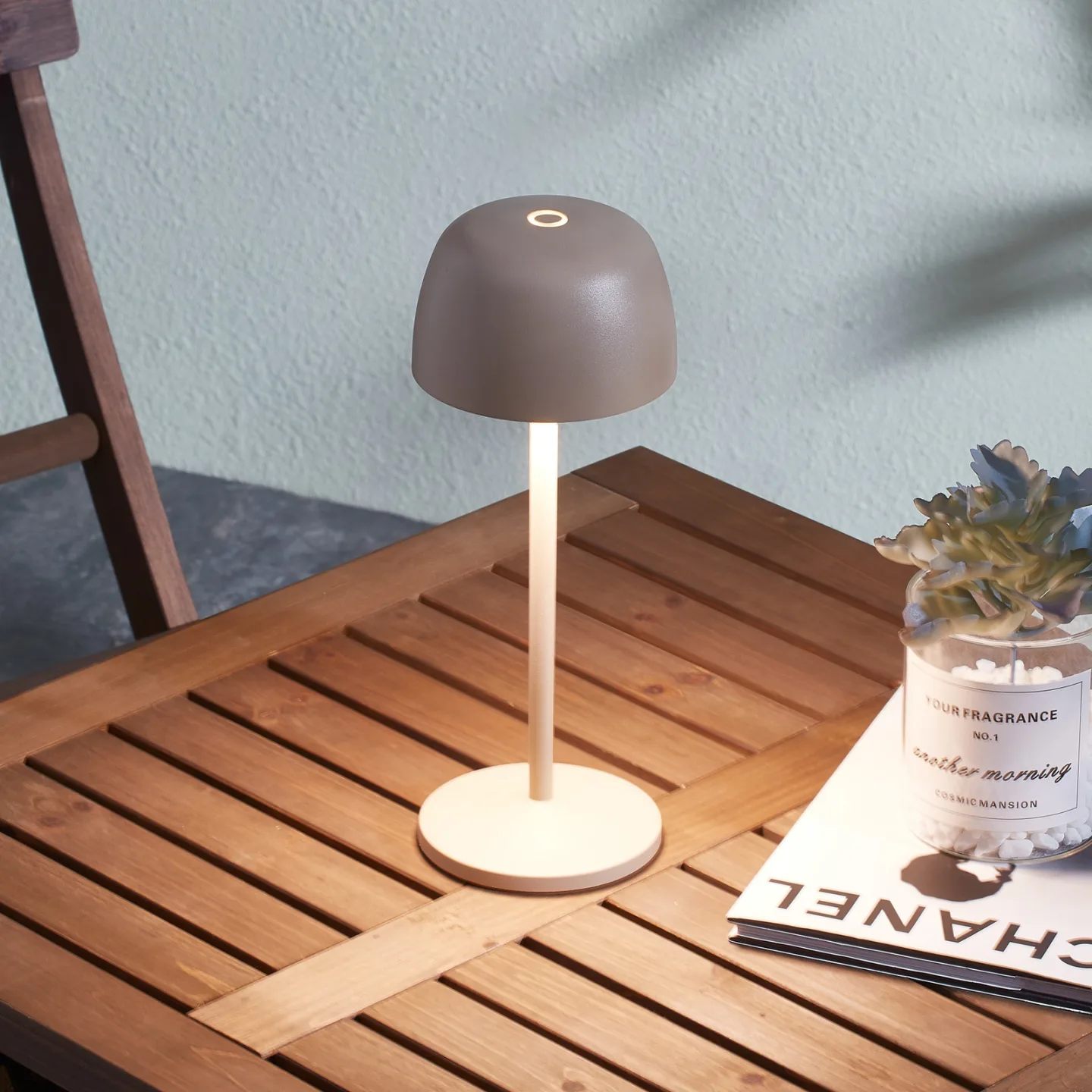 Arietty Portable Tischleuchte Sand Beige - Lindby - Wohnzimmer - Modern - Aluminium - Mit Schirm
