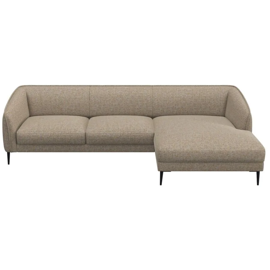 Ecksofa Fady Rechts Stoff hellbraun B 298 T 74 cm