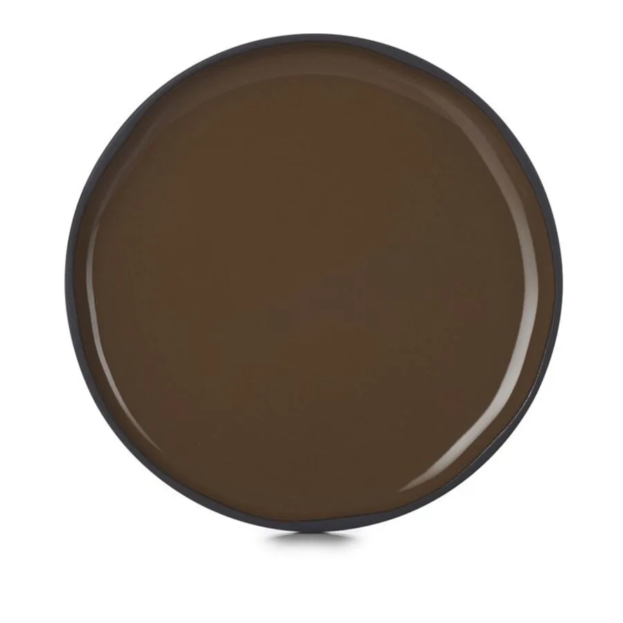 Revol Dessertteller Caractère Dunkelbraun Porzellan D 15 cm 1 Stk