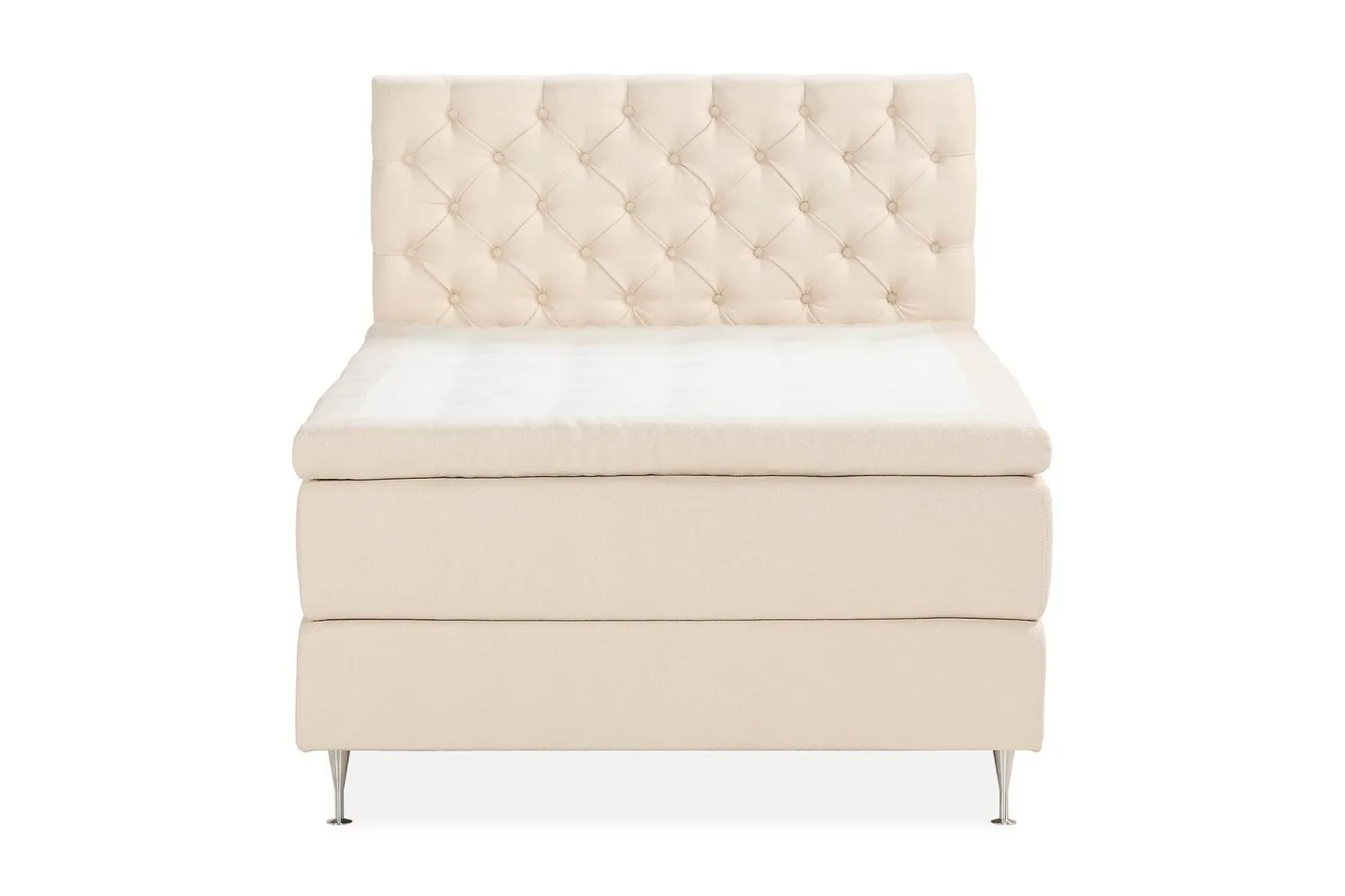 Oslo Lyx Sängpaket Boucle 120x200 Djuphäftad gavel - Ljusbeige
