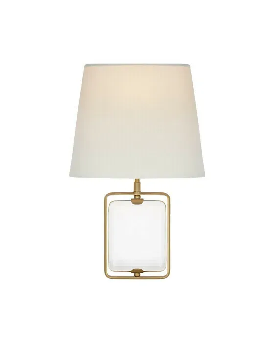 Henri Framed Jewel Sconce Crystal and Antique Brass