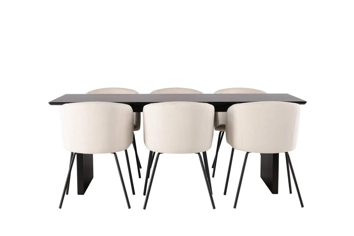 Vail Matgrupp 200 cm Rektangulär med 6 Berit stolar - Beige