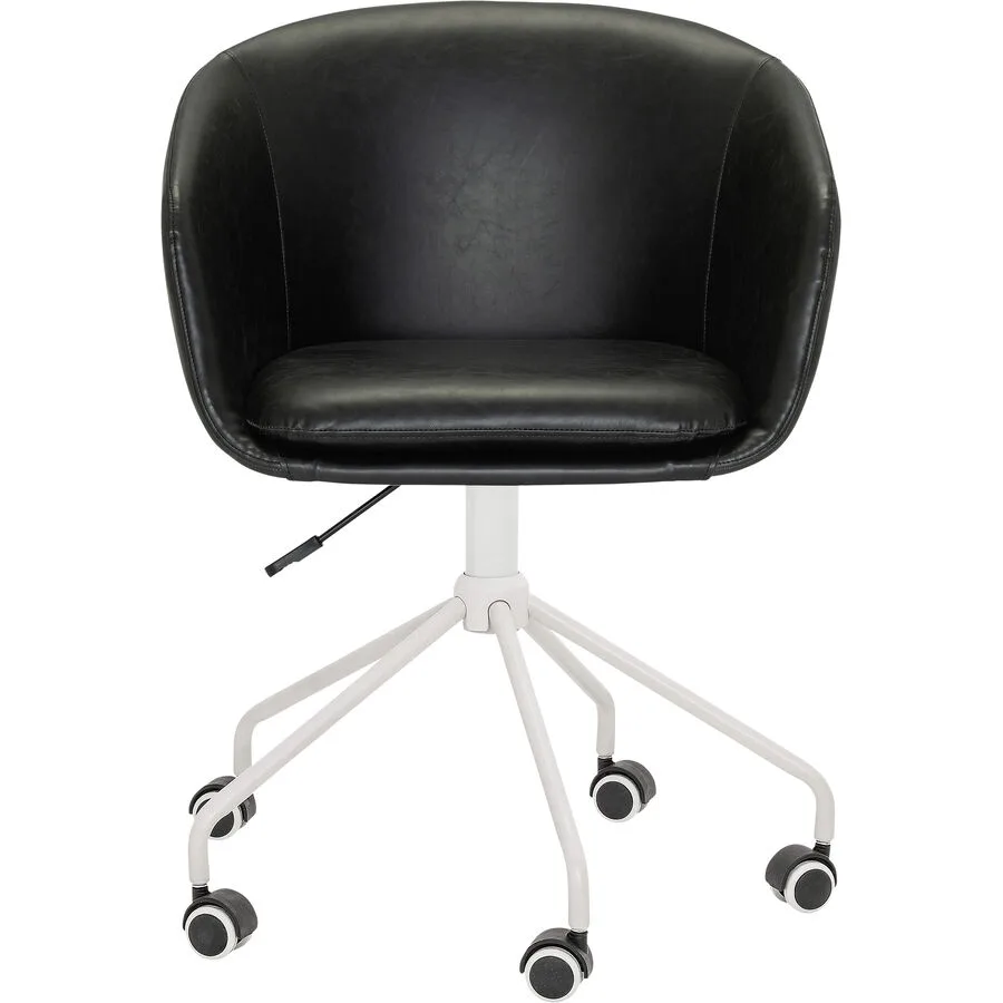 Bürostuhl Lia schwarz/weiss Kunstleder H 86 cm