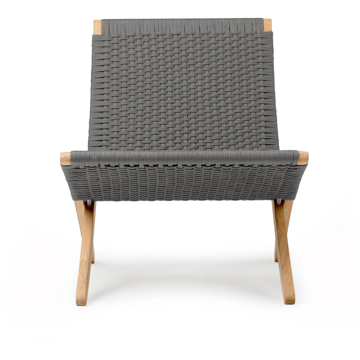Carl Hansen - MG501 Outdoor Cuba Chair, Obehandlad Teak/Charcoal 1402 - Fåtöljer utomhus - Morten Gøttler - Träfärgad - Naturmaterial/Trä