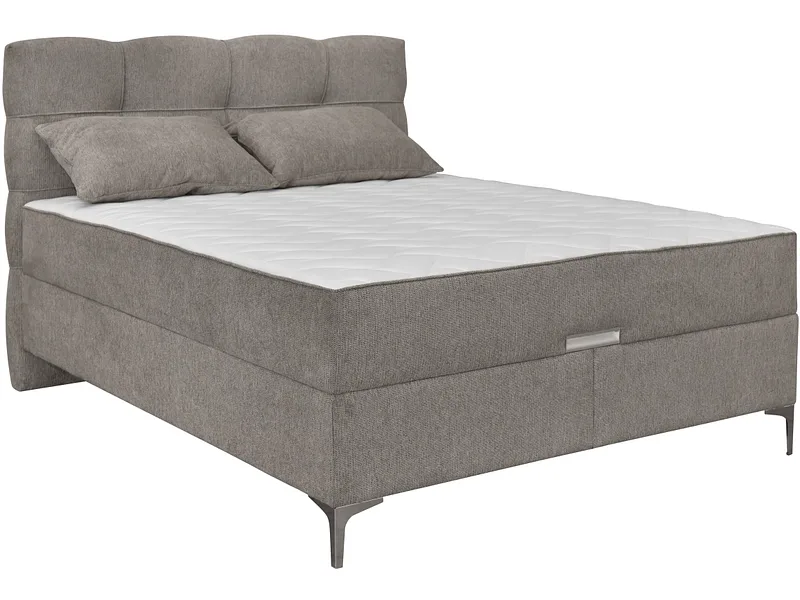 Boxspringbett KORLEONE dunkelbeige 160x200cm fest