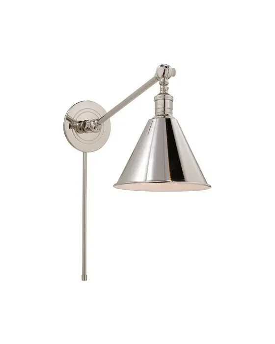 Boston Functional Single Library Light Polished Nickel