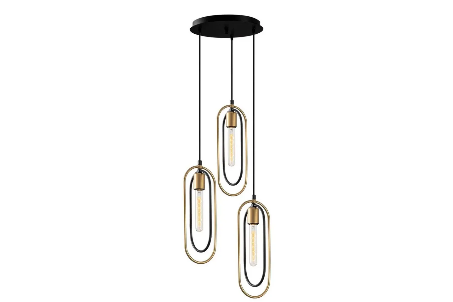 Taklampa Pindor Thre svart / guld - Guld/Svart