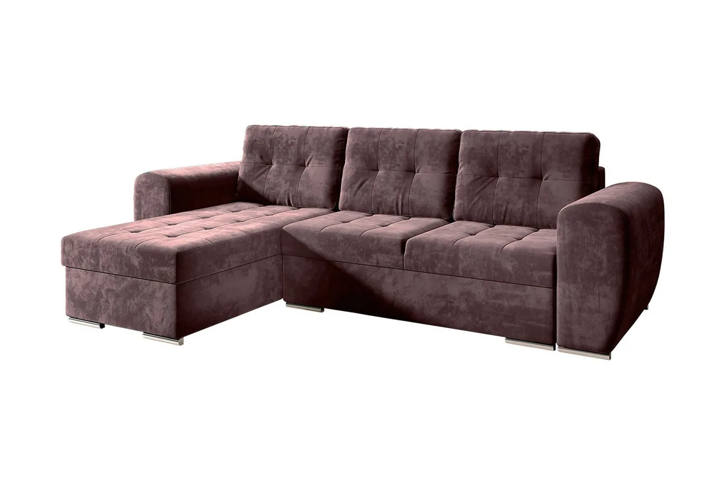 Bäddsoffa med divan - Lila