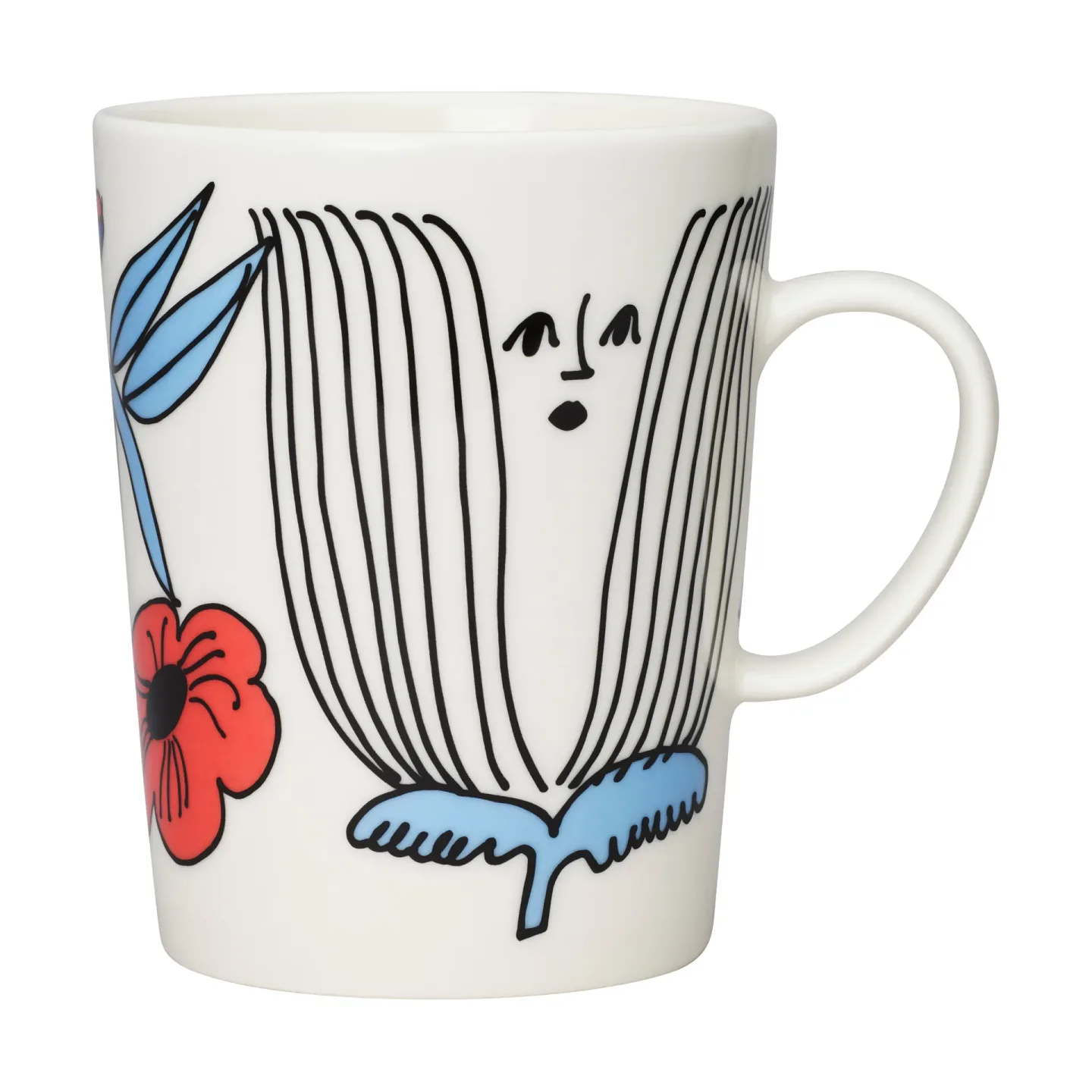 Arabia Puutarhurit Tasse 50 cl Blau-weiß-rot