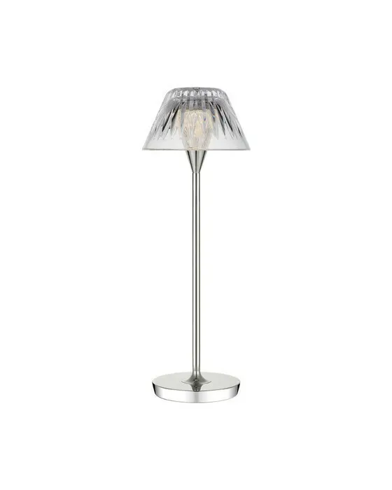 Blaze 16" Rechargeable Table Lamp Polished Nickel/Clear Crystal