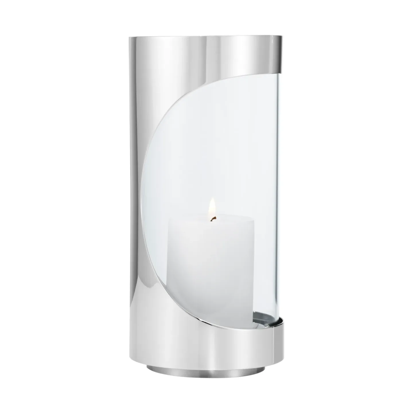 Georg Jensen Chrome contours hurricane Windlicht 22 cm Edelstahl