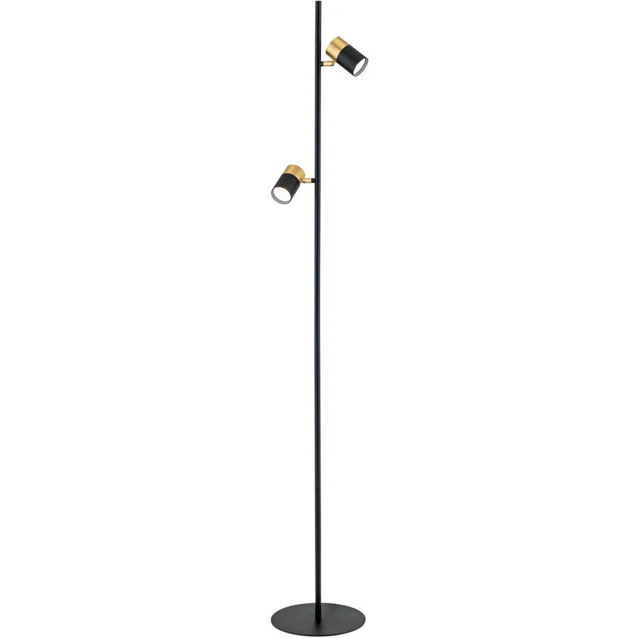 Stehlampe Kevin Gold/Schwarz Stahl 161 cm - Farbe: schwarz-gold
