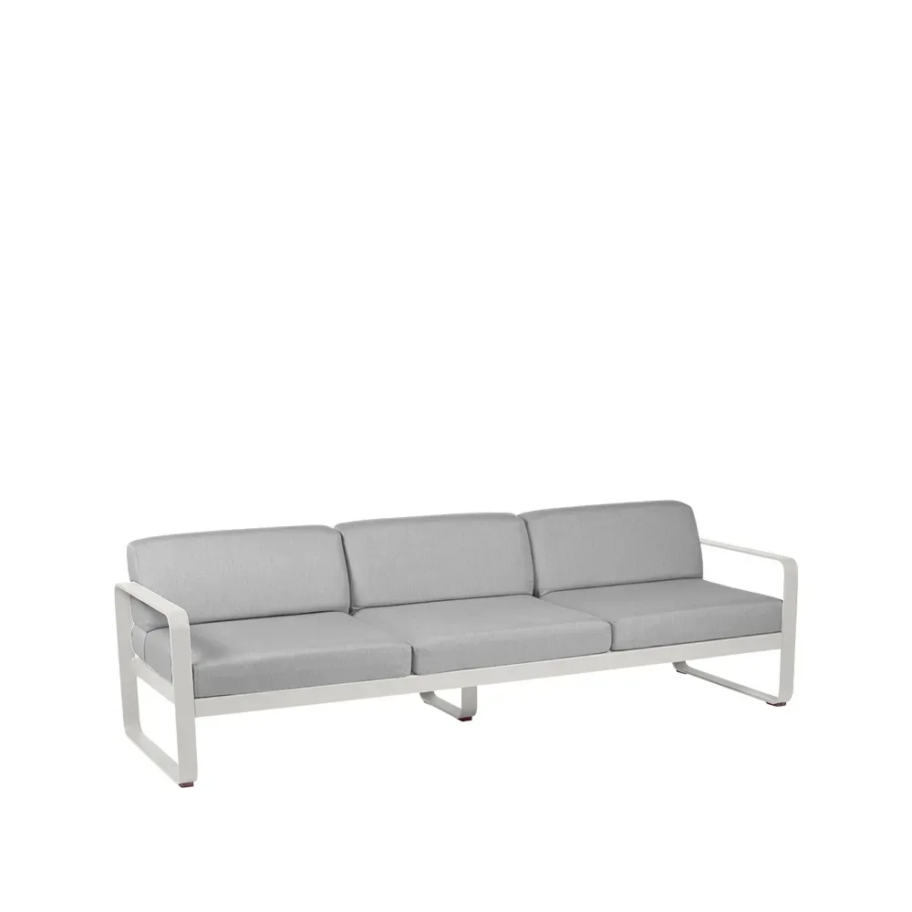 Fermob Bellevie soffa 3-sits Clay grey (grå), flannel grey dyna