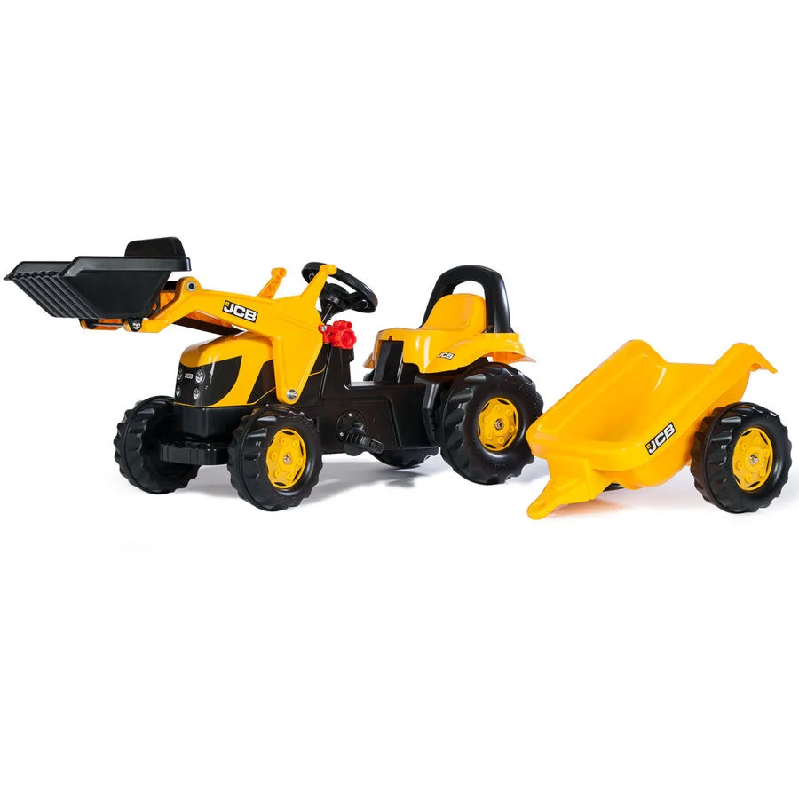 RollyKid JCB mit Lader+AnhängerRolly Toys Gelb Kunststoff - Farbe: Gelb/Schwarz