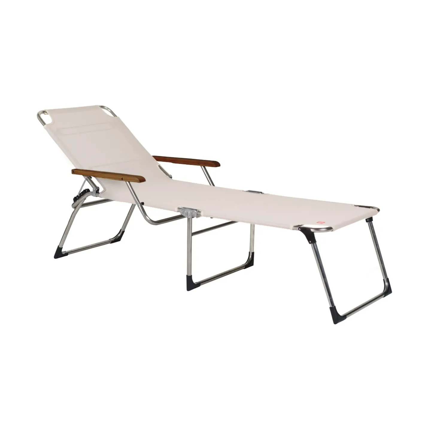 Fiam Amigo Sonnenliege hoch mit Armlehnen White-beige