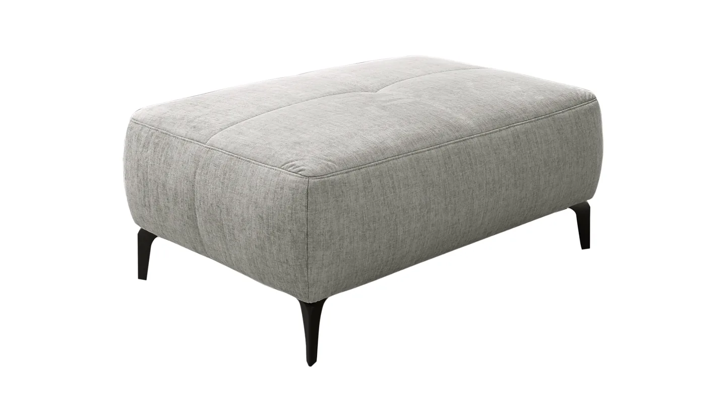 Hocker Sitzhocker 79 x 111 cm hellgrau Veloursbezug - SALO