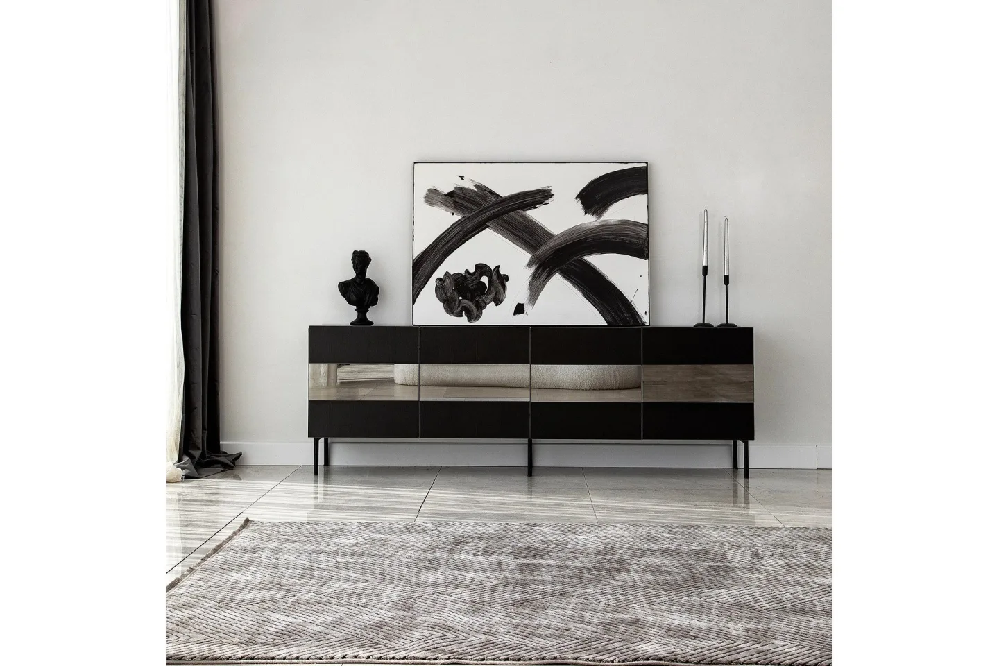 Arioch Tv-bänk 180 cm - Svart