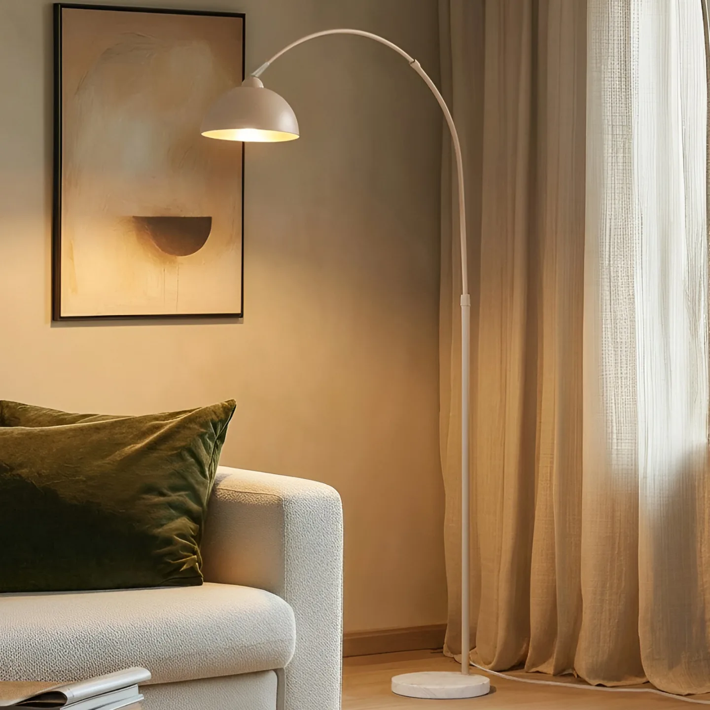 Tonka gulvlampe Beige - Lindby - Stue - Moderne - Metal - Med én lyskilde