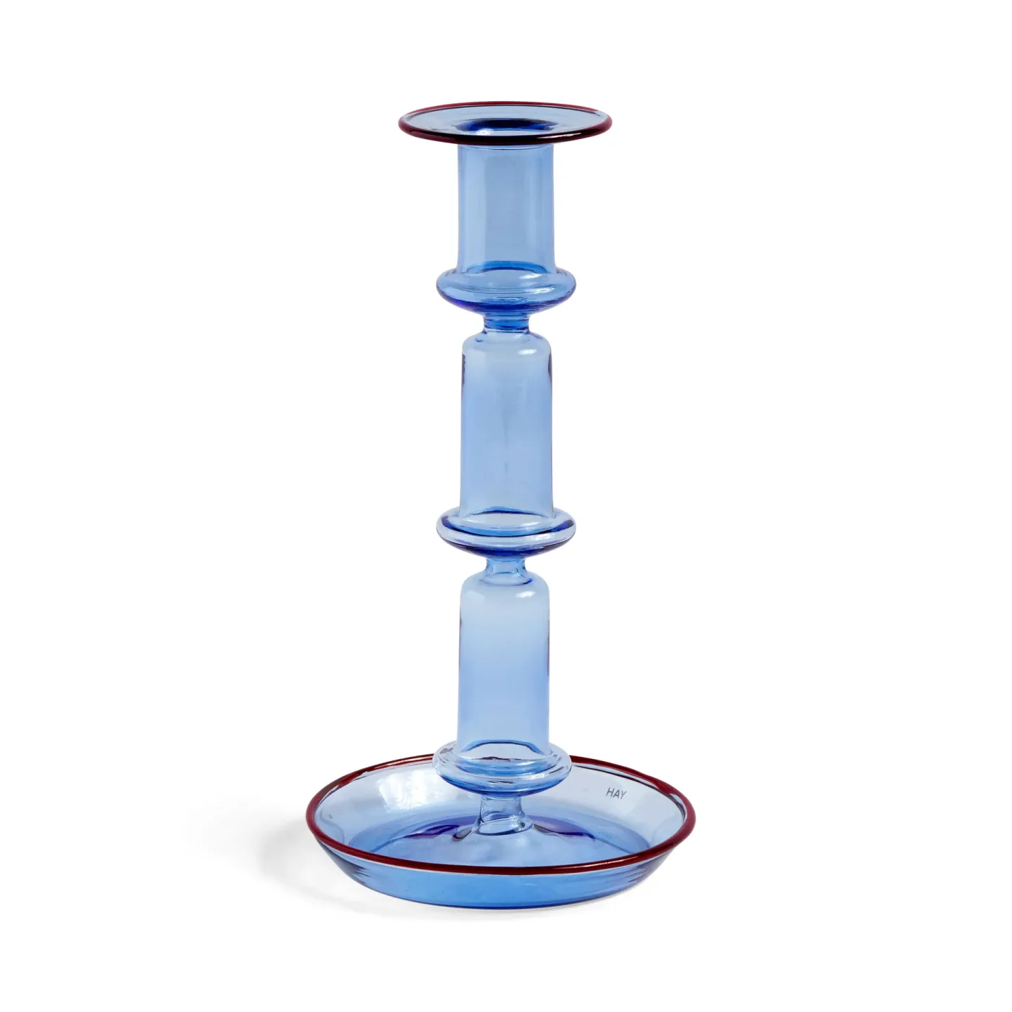 HAY Flare tall Kerzenhalter Light blue-red