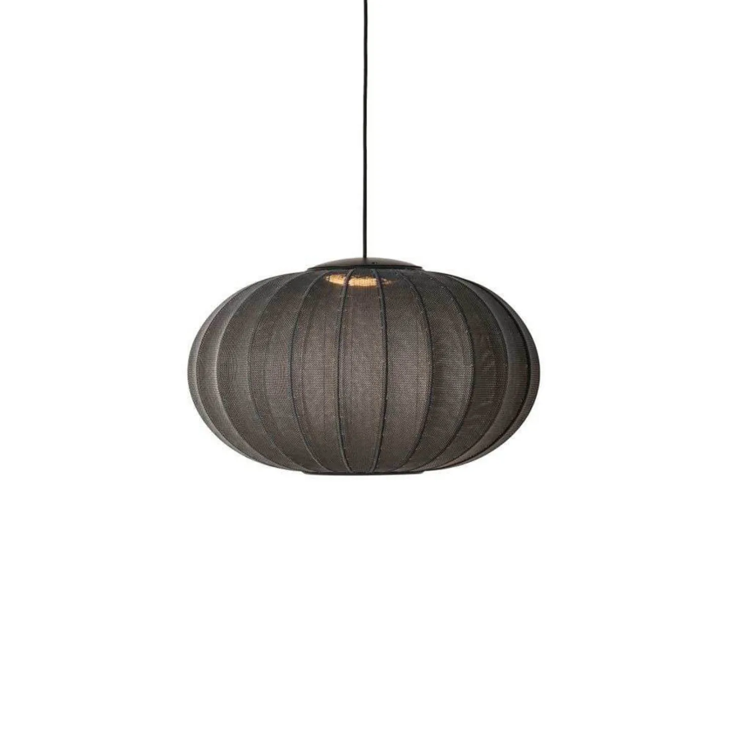 Knit-Wit 57 Oval LED Pendelleuchte Black - Made By Hand - Schlafzimmer - Stoff / Textil